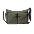 thumbnail image 5 of Multi-Pocket Nylon Crossbody Shoulder Bag, Black/Olive Green, Water Resistant Messenger Bag for Men & Women, 5 of 6