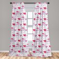 thumbnail image 4 of Ambesonne Palm Curtains, Romantic Tropical Leaves Art, Pair of 28"x95", Dark Coral and Soft Pink, 4 of 4