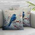 thumbnail image 3 of Creowell Blue Bird Branch Berries Square Throw Pillow Cover Case for Cushions Sofa Bed Outdoor Decoration 1PC 24x24in, 3 of 5