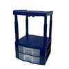 Tools for School Locker Drawer and Height Adjustable Shelf. Includes 2 Removable Drawer Dividers. Heavy Duty. Fits 12 Inch Wide Locker (Blue, Double Drawer)