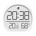 thumbnail image 1 of Reloj despertador digital de pared Esquirla, redondo, de 7,4 cm, funciona con pilas, versátil, con función de 12/24 h, con temperatura y humedad para oficina, elegante, color blanco., 1 of 8