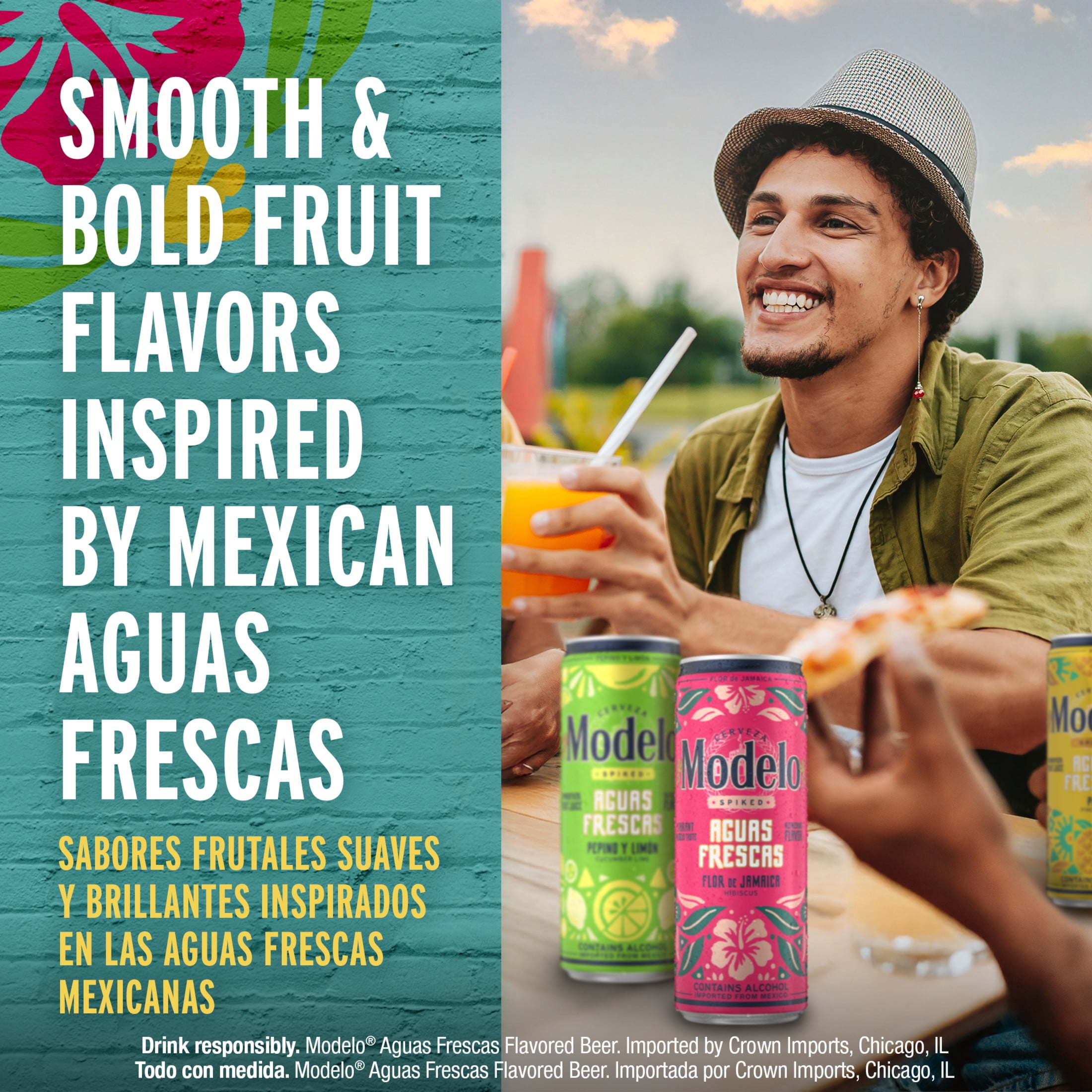 Modelo Spiked Aguas Frescas Variety Pack Flavored Malt Beverage, 12 Pack 12 fl oz Cans, 4.5% ABV