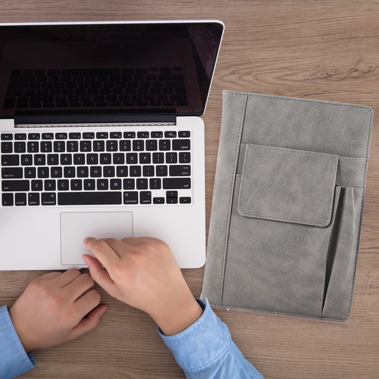 AUHomi Refillable Lined Leather Journal Notebook, A5 Size Hardcover Journal Notebook for Women Men, Thick Paper Notebooks with Front Pockets and Pen Pocket, Daily Premium Journal for Writing