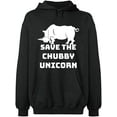 thumbnail image 2 of OXI Hoodie Sweatshirt - Save The Chubby Unicorn, Basic Casual Hoodie for Men's and Women Fleece Hoodie Long Sleeve - Dark Heather Medium, 2 of 3