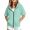 thumbnail image 2 of Girls Hoodie Full Zip Jackets Unisex Lightweight Casual Sweatshirts with Zip off Sleeve Convertible Kids Green Hoodie Size 5-15 Years, 2 of 8