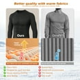 thumbnail image 5 of Thermal Underwear for Men Long Johns Underwear Fleece Lined Thermals Top and Bottom Set Winter Warm Base Layer Long Sleeve Shirts and Pants Skiing Leggings Cold Weather Black S, 5 of 7