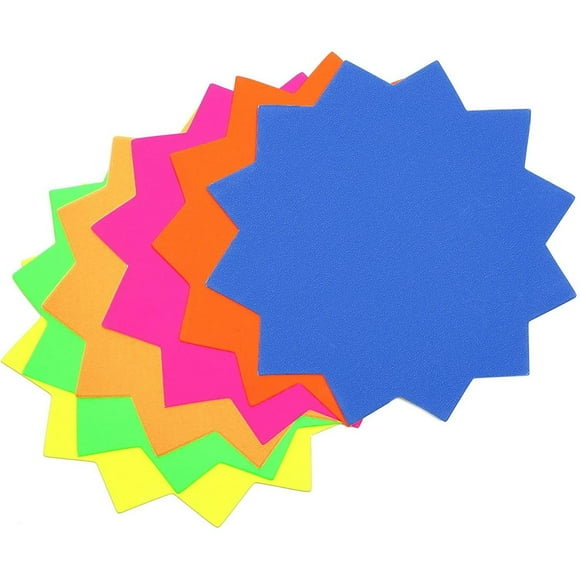 120 Pcs Étiquettes Vierges en Forme d'Étoile pour Magasin de Détail, 6 Couleurs Assorties, 4 x 4 Pouces