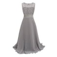 thumbnail image 7 of iiniim Kids Big Girls Lace Flower Chiffon Junior Bridesmaid Long Dress Wedding Party Maxi Gown, 7 of 7