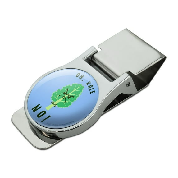 Oh Kale Hell No Funny Humor Satin Chrome Plated Metal Money Clip
