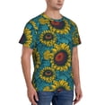 thumbnail image 2 of Vsdgher Sunflowers Print Men's Dry Fit Mesh Athletic Shirts Moisture Wicking Tennis T-Shirt Tops, 2 of 9