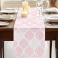 thumbnail image 3 of Table Runners 90 Inches Long Dress Scarves, Pink Geometric Farmhouse Coffee/Dining/Kitchen Table Runner for Living Room, Morocco Modern Simple Abstract Aesthetic 13x90 Inch, 3 of 9
