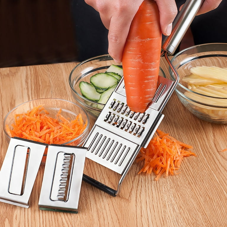 Multi-Purpose Vegetable Slicer 3 adjustable Blades sets Stainless Steel  CutterCu