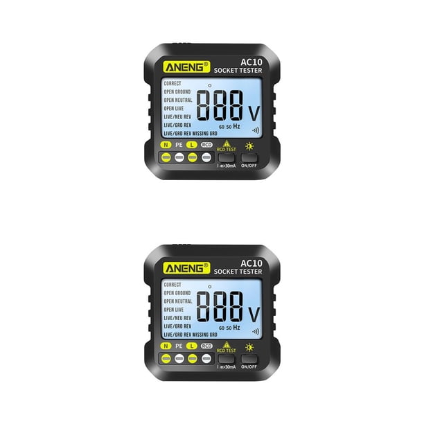Riwesomey ANENG 50-60Hz probador de toma de corriente Digital Oficina Hotel ABS plástico tierra cero línea polaridad comprobar Detector medición de Reino Unido enchufe 2piezas Riwesomey CBP211373