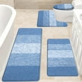 thumbnail image 5 of Ileading Traditional 4 Piece Microfiber Washable Bathroom Rug Set, Blue, 5 of 12