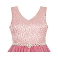 thumbnail image 4 of Flower Girl Dress Sparkling Pearl Belt Shrimp Pink Wedding Bridesmaid 3 Years, 4 of 4