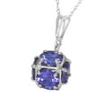 thumbnail image 2 of Galaxy Gold GG 14K White Gold Natural Tanzanites Pendant Necklace - December Birthstone - Communication & Serenity - 16" to 24" - Fine Jewelry for Women, 2 of 3