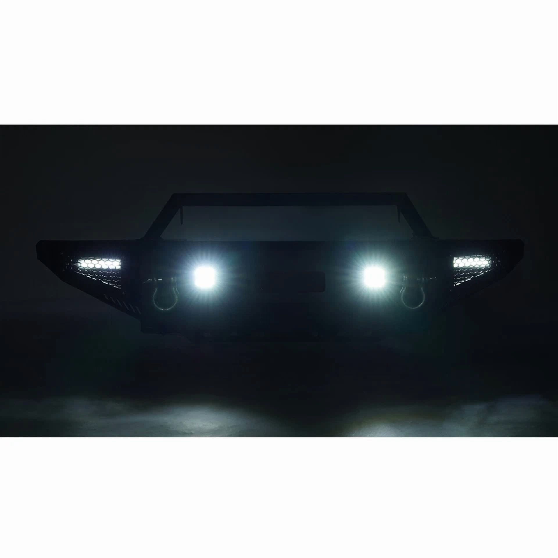 Kojem Front Bumper Assembly W/Winch Plate & LED Lights for 2007-2014 Toyota FJ Cruiser