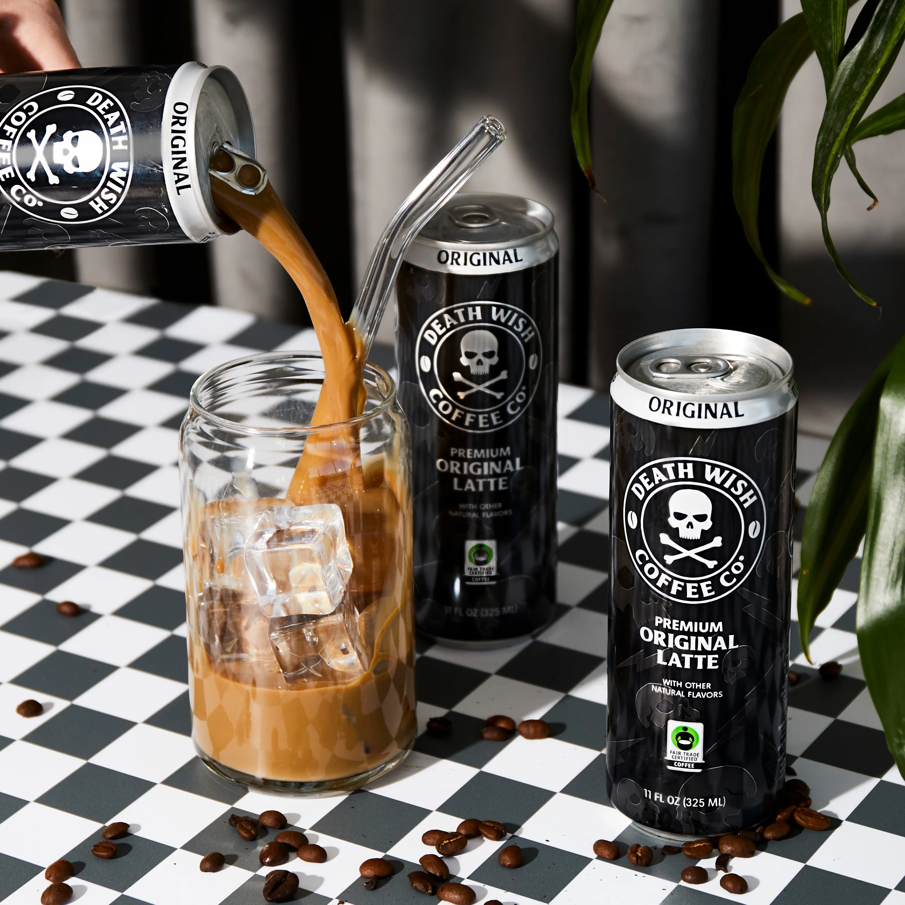 (2 pack) Death Wish Coffee Co., Classic Cold Brew Latte, 100% Fair Trade™ Coffee, Natural Flavors, 11 fl oz Can