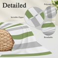thumbnail image 4 of Green Grey Stripe Pillow Covers 24x36 Inch Cal King Size, Modern Farmhouse Vertical Striped Decorative Pillowcase with Zipper, Microfiber Breathable Pillowcases for Sofa Bed Living Room, 4 of 9