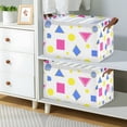 thumbnail image 2 of Yayeee Foldable Storage Basket for Shelves with Handles Set of 2 Waterproof Cloth Bins, Yellow Retro Round, 2 of 7