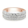 thumbnail image 3 of AFFY 1.50CT Round Moissanite Diamond 3-Row Half Eternity Anniversary Band Ring 14K Rose Gold over Silver-7.5, 3 of 7