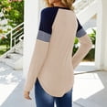 thumbnail image 6 of SHIBEVER Womens Fall Tops Long Sleeve Tunic Tops Loose Striped Print T Shirt Clothing Crew Neck Shirt Khaki Pullover Tops Size S, 6 of 10