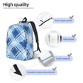 thumbnail image 5 of Casual Canvas Backpack Without Interlayer Large Capacity Stick Bag Design For Outdoor Shopping Office Outdoor Sports Argyle Plaid Lightskyblue_2 Medium, 5 of 7