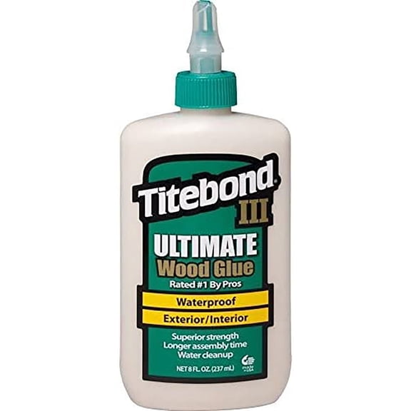 Titebond Waterproof Glue for Wood, White, 8 fl oz