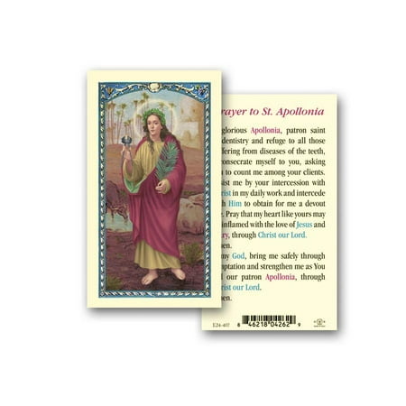 

Saint Apollonia Laminated Catholic Prayer Holy Card with Prayer on Back Pack of 25