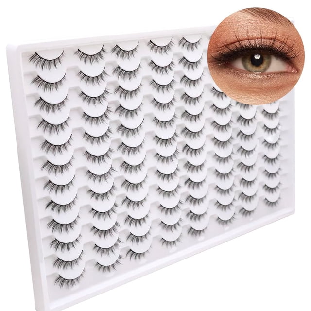Pestañas postizas Azenlo, 48 pares, 14 mm, 3D