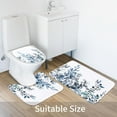 thumbnail image 4 of 4 Pcs Teal Blue Eucalyptus Bathroom Sets with Shower Curtain and Rugs, Plant Leaves Shower Curtain Sets for Chic Bathroom Decor, Bathroom Decor Curtain Sets with Mats and Accessories, 4 of 7