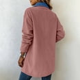 thumbnail image 2 of Women Denim Patchwork Jacket Long Sleeve Button Cardigan Jackets Denim Corduroy Patchwork Jackets for Women, 2 of 5
