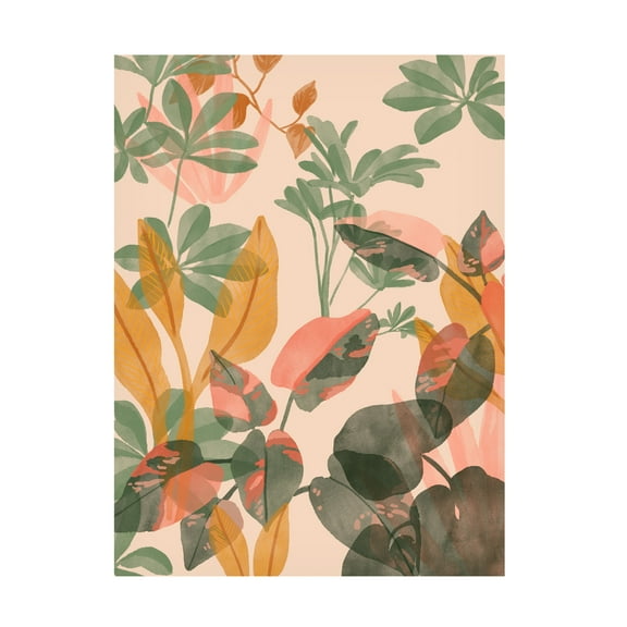 Trademark Fine Art Goed Blauw Tropical Mess Canvas Wall Art