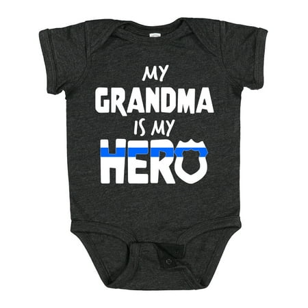 

Inktastic My Grandma is My Hero Police Officer Family Gift Baby Boy or Baby Girl Bodysuit