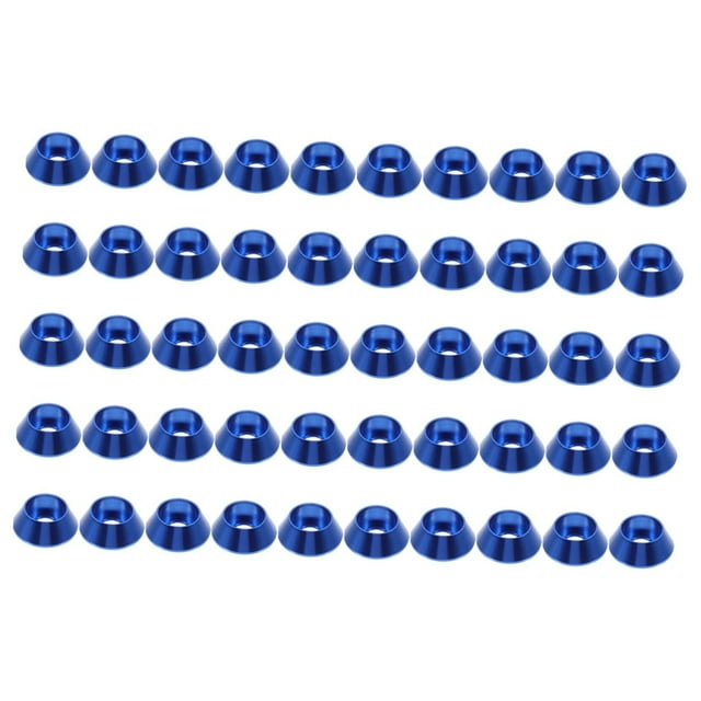 50 Pcs Joint de Tasse de Remplacement Cône Tête de Tasse Rondelle Conique Joint Conique Soupape de Réduction de Pression Rondelle Conique Vis Alliage d'Aluminium Bleu