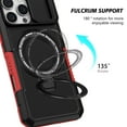 thumbnail image 5 of Dteck Magnetic Case for iPhone 16 Pro,Shockproof Silicone Case Compatible with MagSafe Slide Lens Protectio Ring Holder Kickstand Cover for iPhone 16 Pro,Black/Red, 5 of 10