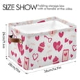 thumbnail image 4 of GZHJMY 1 Pack Cute Love Heart Letter Lock Phone Large Storage Basket,Valentine's Day Collapsible Toy Storage Box Waterproof Laundry Basket with Handle for Home Closets, Offices, Bedroom, 4 of 7