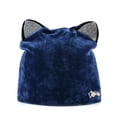 thumbnail image 2 of Bonnets d'Automne Hiver pour Femmes Chapeau Chat Dames Bonnet Chaud en Velours avec Strass Clignotants Rabats d'Oreilles Filles Mignon Bonnet Touca Rouge, 2 of 6