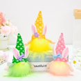 thumbnail image 2 of 3 Pieces Easter Bunny Gnomes with LED Light Decor Handmade Plush Gnomes Santa Elf Hanging Gnomes Easter Tree Ornaments Set for Tree Ornament Decoration, 2 of 10