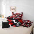 thumbnail image 6 of Feelyou Black Red Camo Bedding Comforter Set 7pcs, Cartoon Camouflage Queen Bedding Sets, 6 of 8