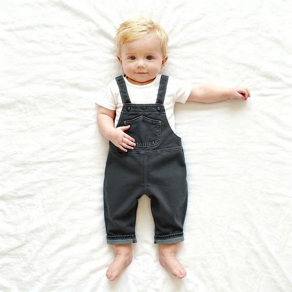 Baby Overalls Adjustable Straps Denim Overalls Sleeveless Jumpsuit & Rompers Girls Jumpsuit 5-6 Years