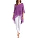 thumbnail image 2 of INSPIRAR CHIC Blusa de Chifón Asimétrica de Cuello Redondo para Mujer con Mangas de 3/4 y Volantes en Color Púrpura Talla M, 2 of 6