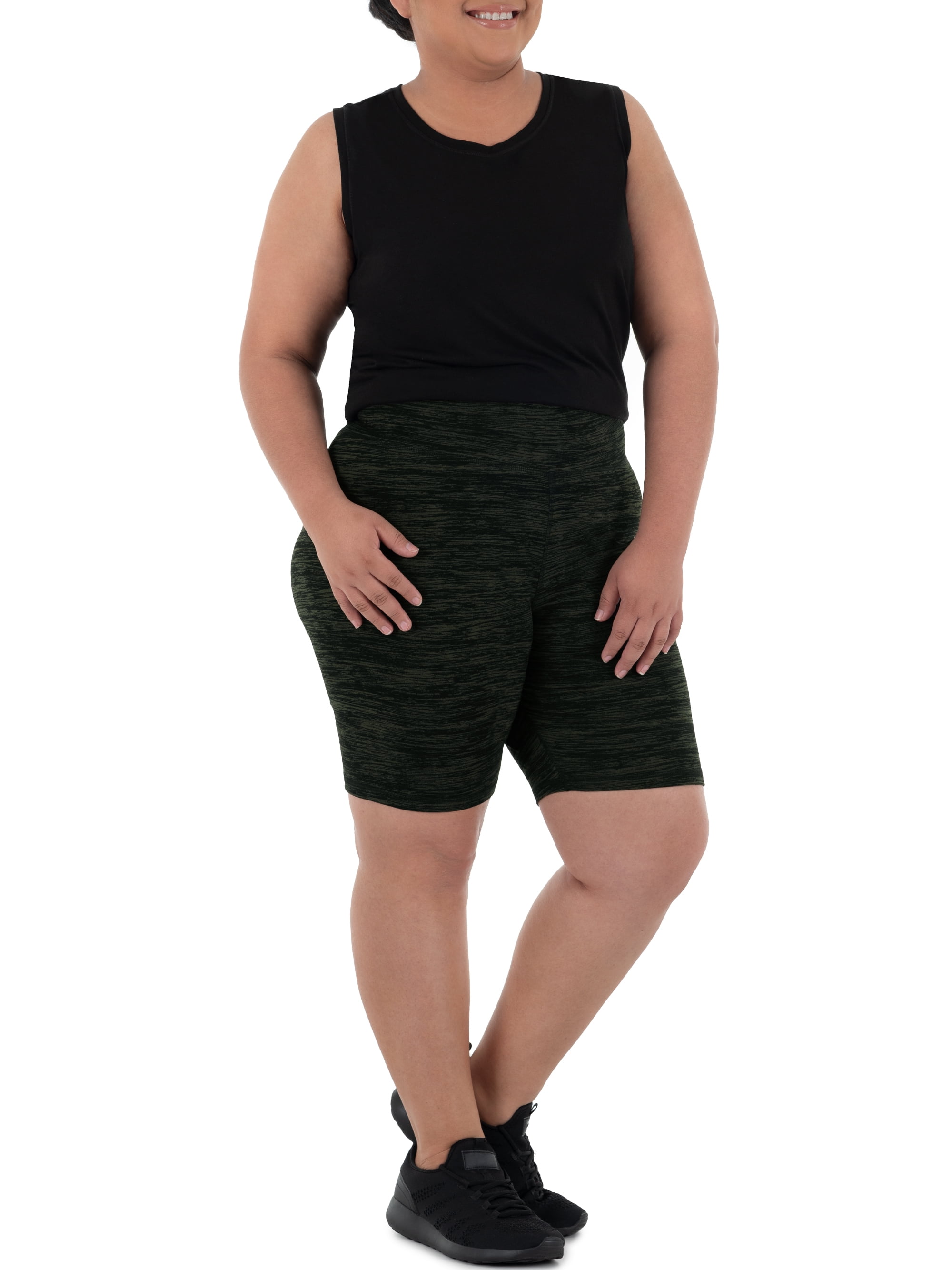 Athletic Works Women's Plus Printed Core Active Bike Short