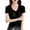 Black, variant on ManxiVoo Ladies Short Sleeve Knit Top V Neck Woven Sweater Style Slim Fit Versatile Wear Lightweight Comfortable Casual Shirt L Size Beige