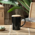 thumbnail image 3 of Bredemeijer 14oz Ceramic Tea Mug with Bamboo Lid | Black, 3 of 3
