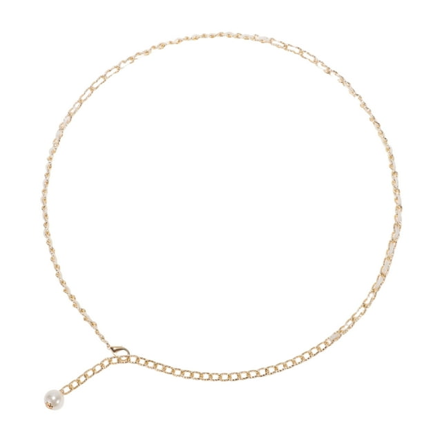 Ofertas Únicas 1 Pc Cadena de Cintura Cordón Ajustable Delgado para Mujeres Blanco
