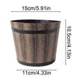 thumbnail image 3 of Wood Grain Effect Plastic Imitation Barrel Planter, Wear-Resistant Thickened Plastic, Rustic Barrel Appearance, Multi-Purpose Home Pot for Green Plants & Balcony Gardening Arrangement, 3 of 6