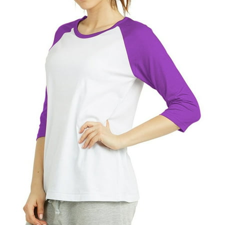 Sofra/Cottonbell Women Jersey Raglan 3/4 Sleeve Baseball Tee Shirts Top price history on PriceWatchPro