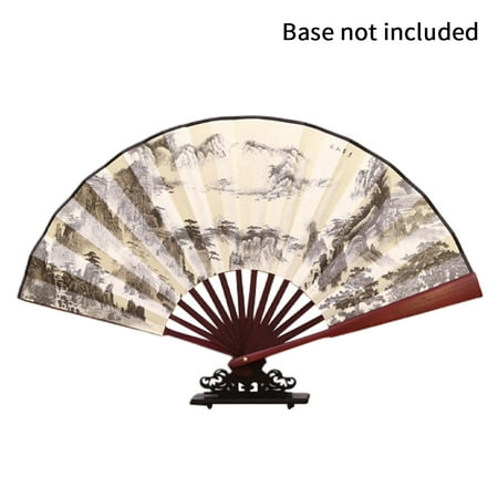 

Bamboo Handle Hand Held Folding Fan Home Decor Ornament Wedding Chinese Style