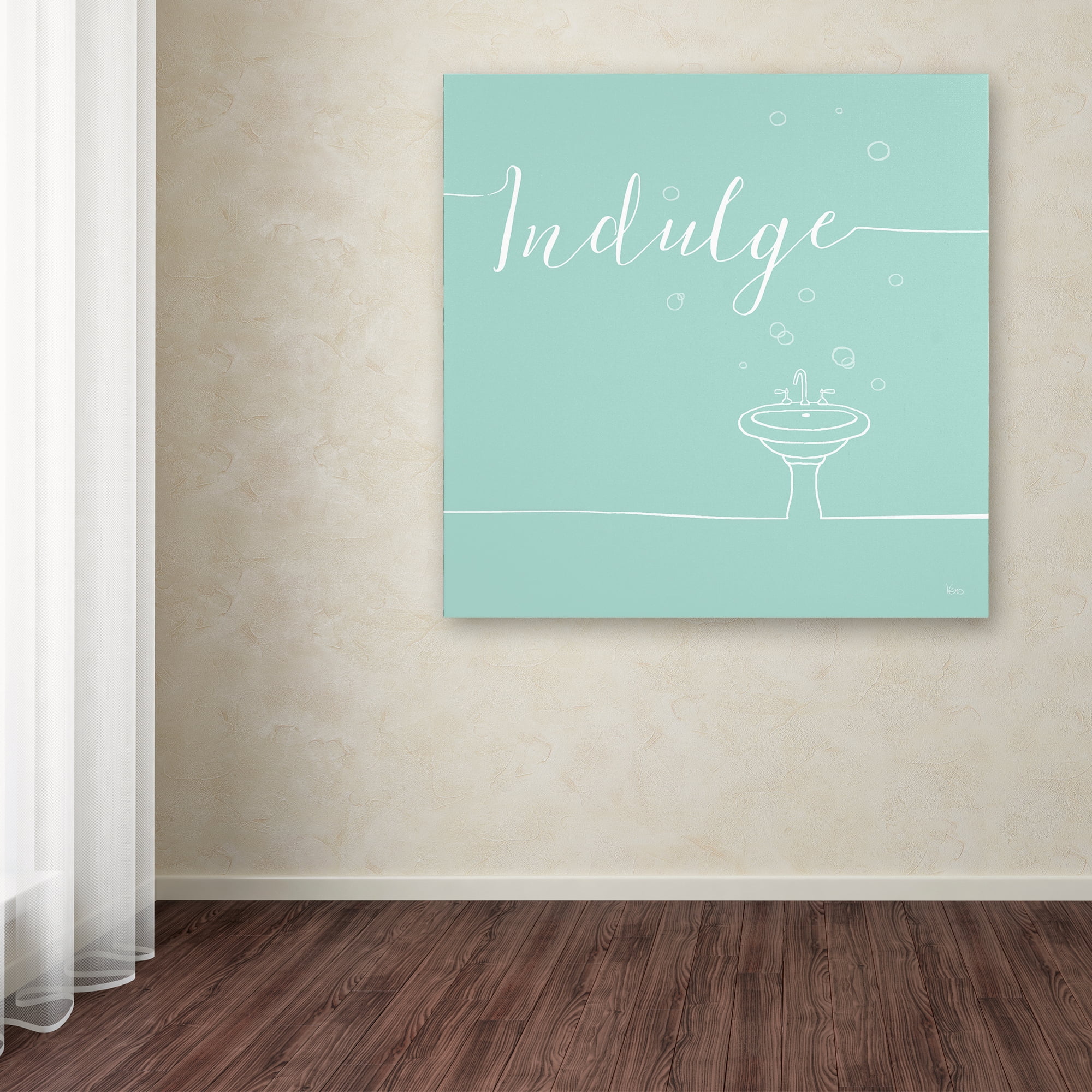 Trademark Fine Art 'Underline Bath VII Teal' Canvas Art by Veronique Charron